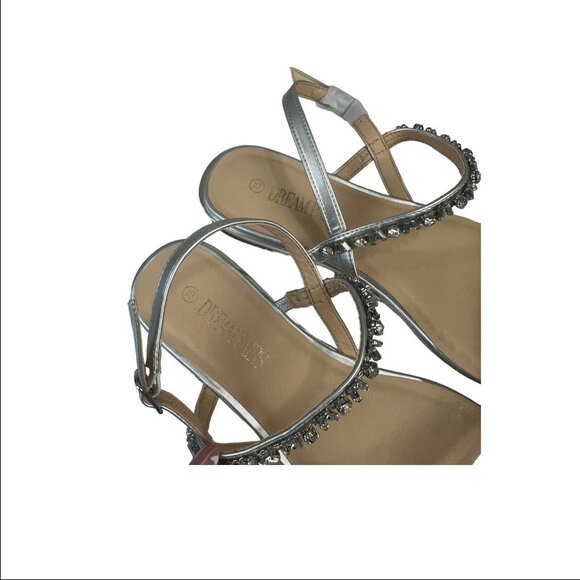 Dream Pairs Women SZ 7.5 Double Strap Slingback Sandals -Rhinestones Embellished - Picture 8 of 9